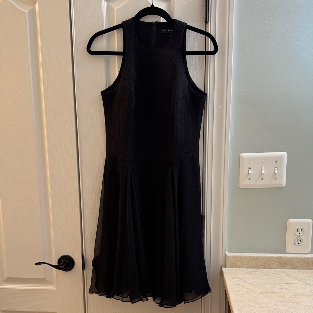 Ralph Lauren Black Label Elegant Black Midi Dress
